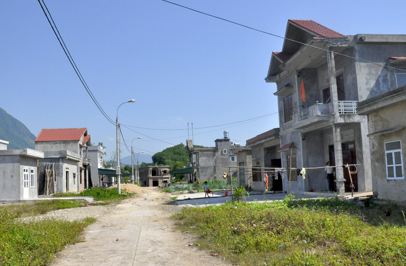 Khu tái định cư  cho các hộ di dời do sạt lở ở thôn Làng Ngang, xã Quảng An, Đầm Hà. Ảnh: Thu Nguyệt