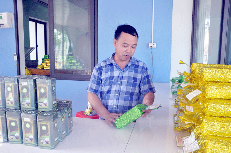 Sản phẩm chè Ngọc Thúy của Cơ sở sản xuất chè Dũng Nga, xã Quảng ong, huyện Hải Hà.