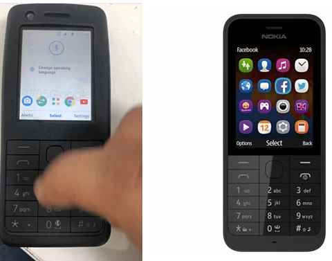 Mẫu featurephone của Nokia có trợ lý ảo Google Assistant và trình duyệt Chrome.