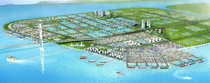 Mô hình Cảng biển và Khu công nghiệp Đầm Nhà Mạc, TX Quảng Yên.