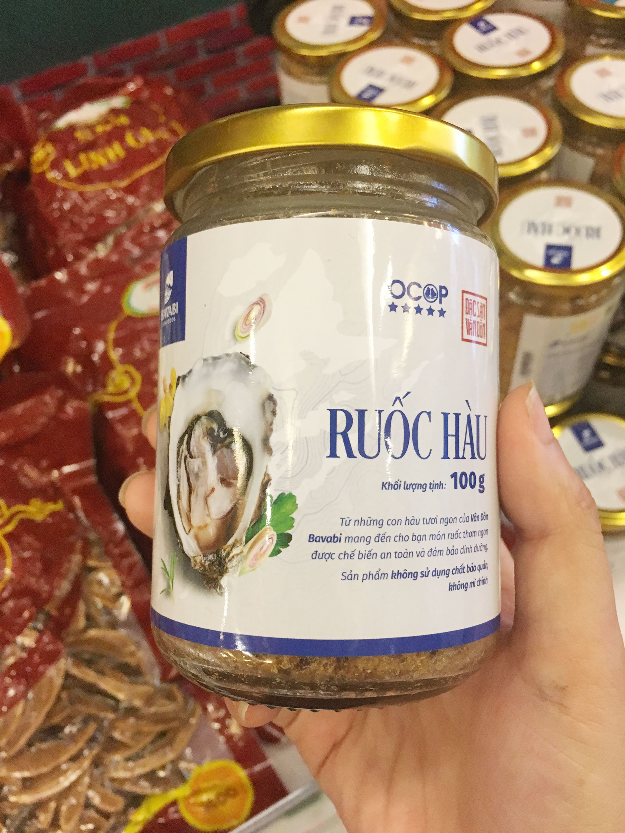 Bao bì mới sản phẩm ruốc hàu của Công ty TNHH Sản xuất và Thương mại thủy sản Quảng Ninh.