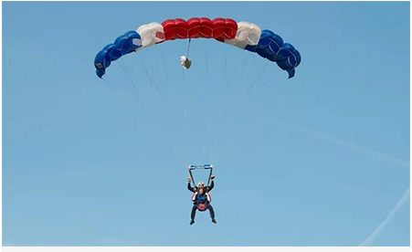 Người nhảy dù sử dụng dịch vụ của Parachutisme Adrénaline ở Canada. Ảnh: Parachutisme Adrénaline.