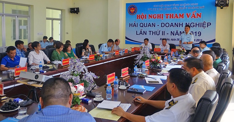 Hội nghị tham vấn Hải quan-Doanh nghiệp cho Chi cục HQCK Hoành Mô tổ chức nhằm giúp DN tháo gỡ khó khăn.