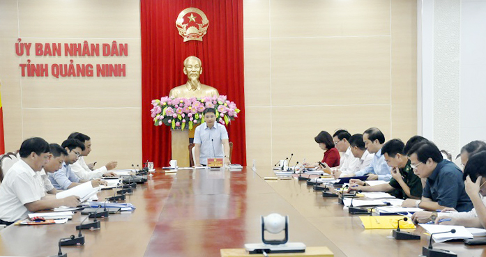 Đồng chí Nguyễn Văn Thắng, Chủ tịch UBND tỉnh, phát biểu chỉ đạo tại cuộc họp.