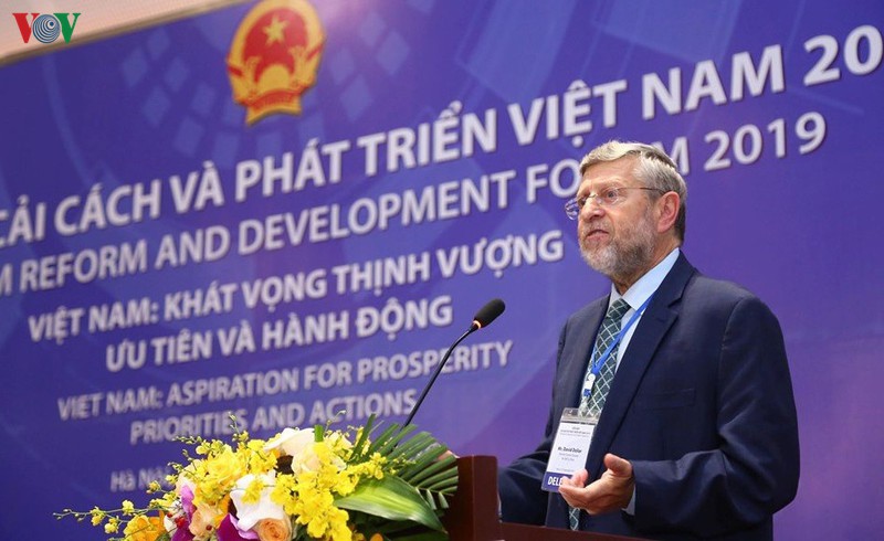 TS. David Dollar, Nghiên cứu viên cao cấp Viện Brookings, Mỹ phát biểu tại Diễn đàn Cải cách và Phát triển Việt Nam 2019.