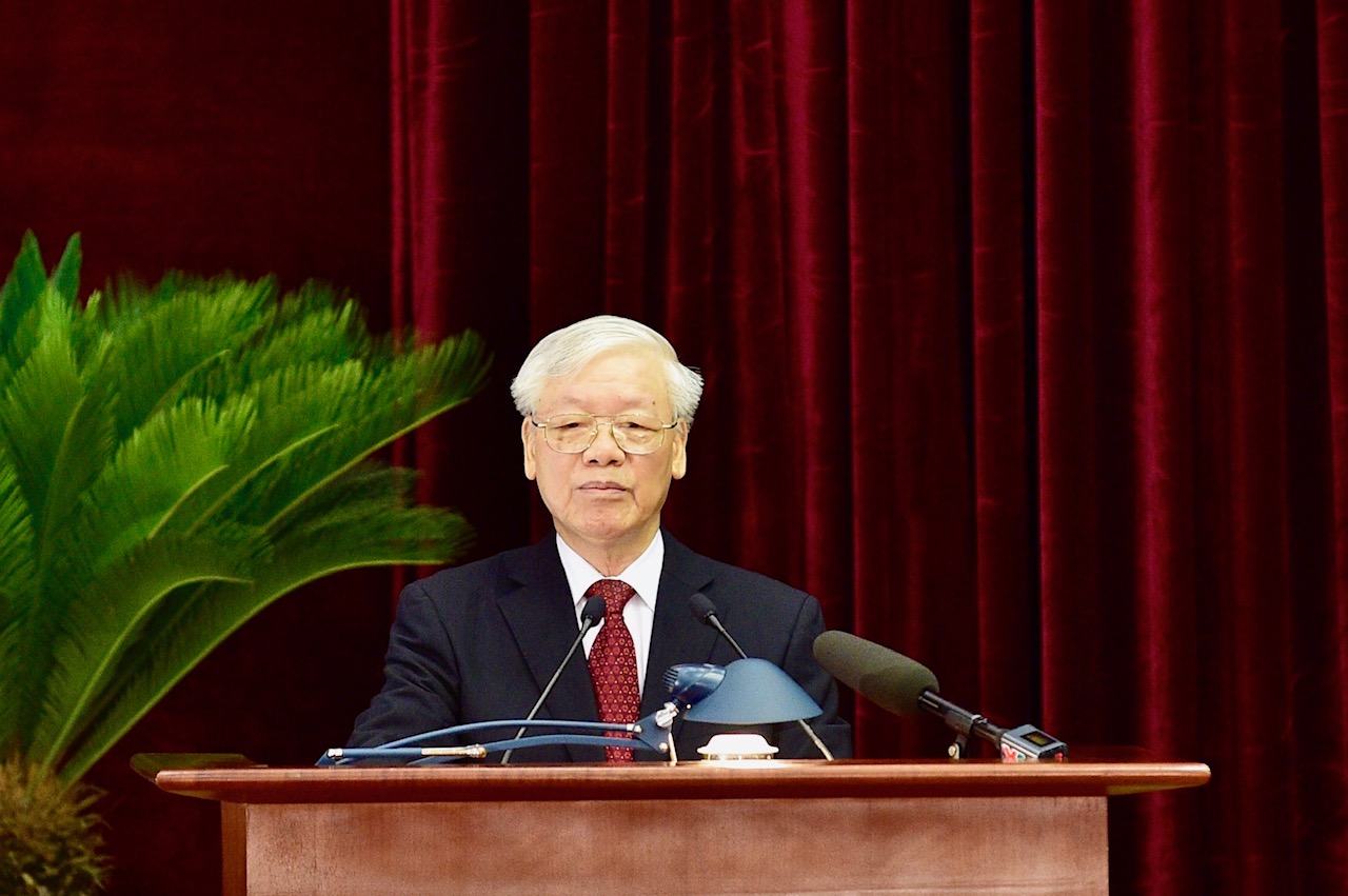 Tổng Bí thư, Chủ tịch nước Nguyễn Phú Trọng phát biểu tại hội nghị. Ảnh: VGP/Nhật Bắc