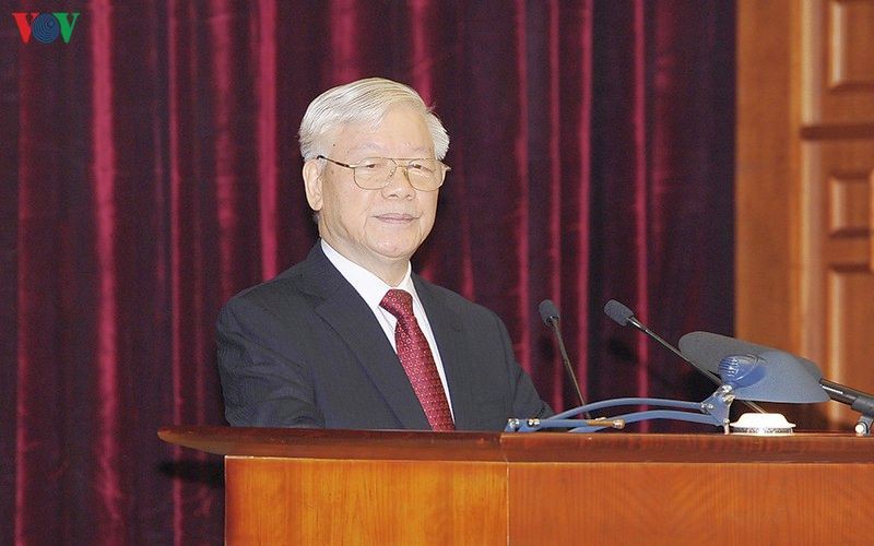 Tổng Bí thư, Chủ tịch nước Nguyễn Phú Trọng phát biểu tại phiên khai mạc Hội nghị Trung ương 11.