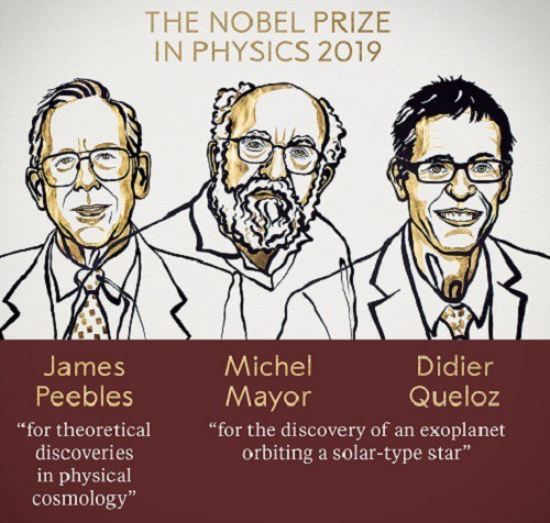 Ba nhà khoa học đoạt giải Nobel Vật lý 2019. Ảnh: Twitter.