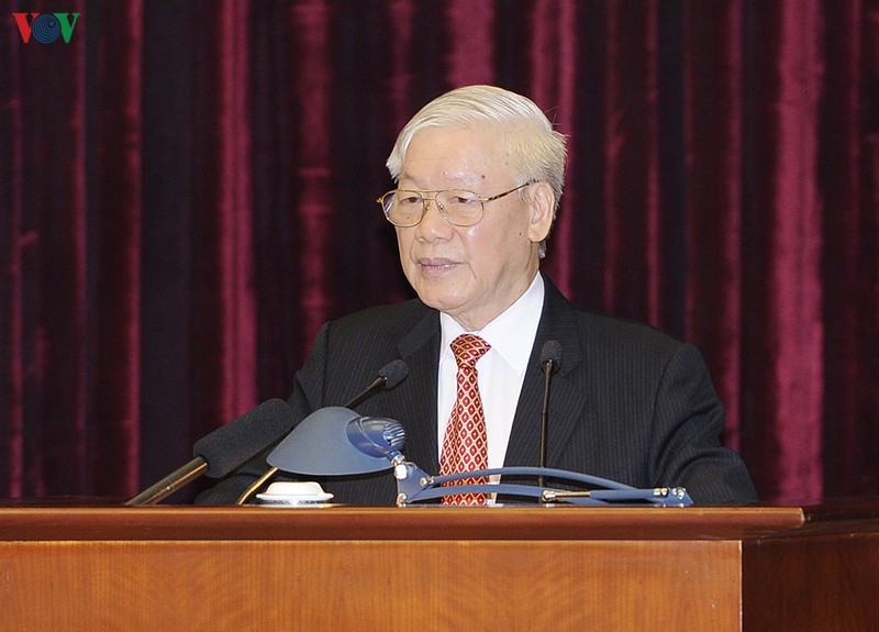 Tổng Bí thư, Chủ tịch nước Nguyễn Phú Trọng phát biểu bế mạc Hội nghị Trung ương 11.