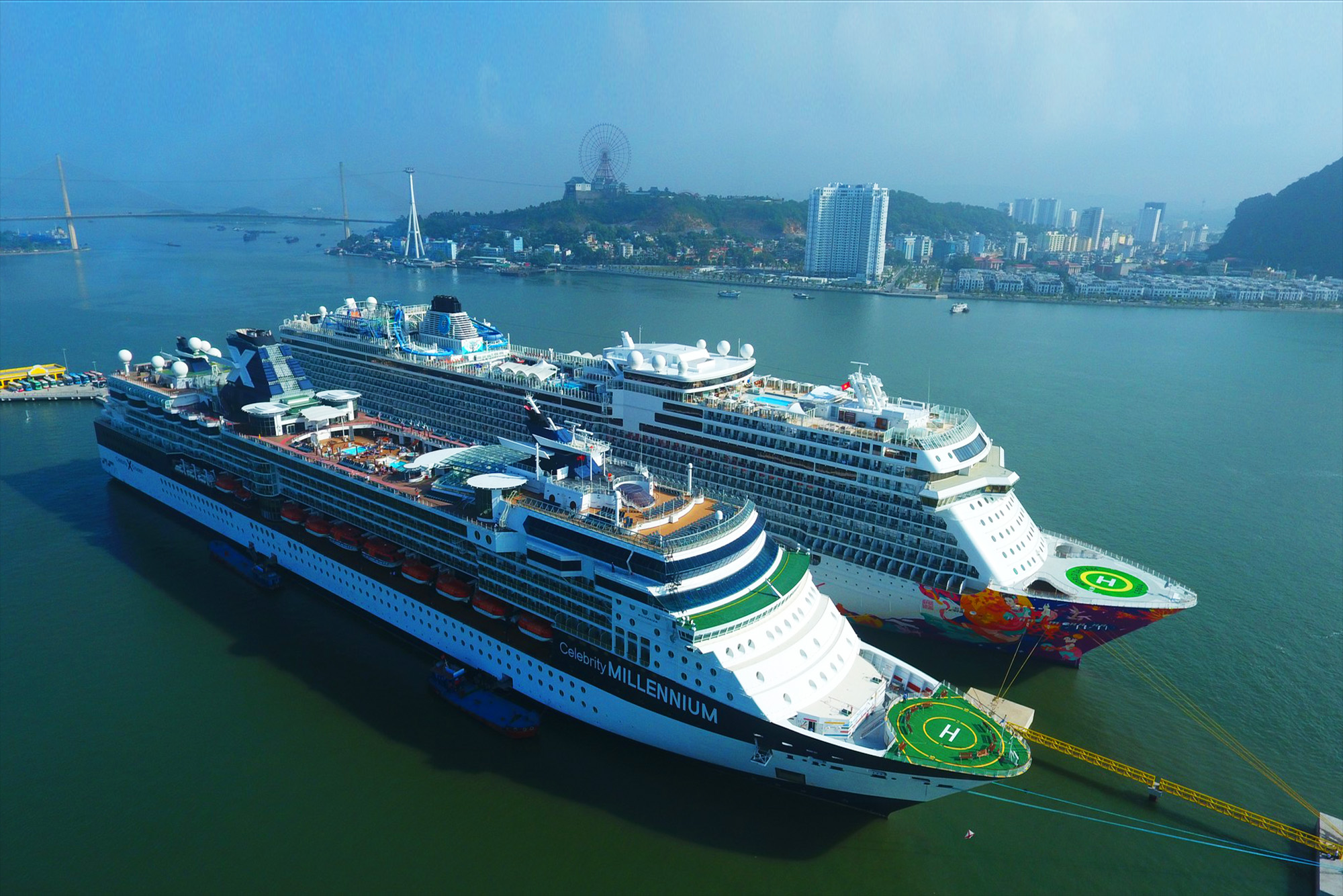 Cruise ships docked at Ha Long International Cruise Port 