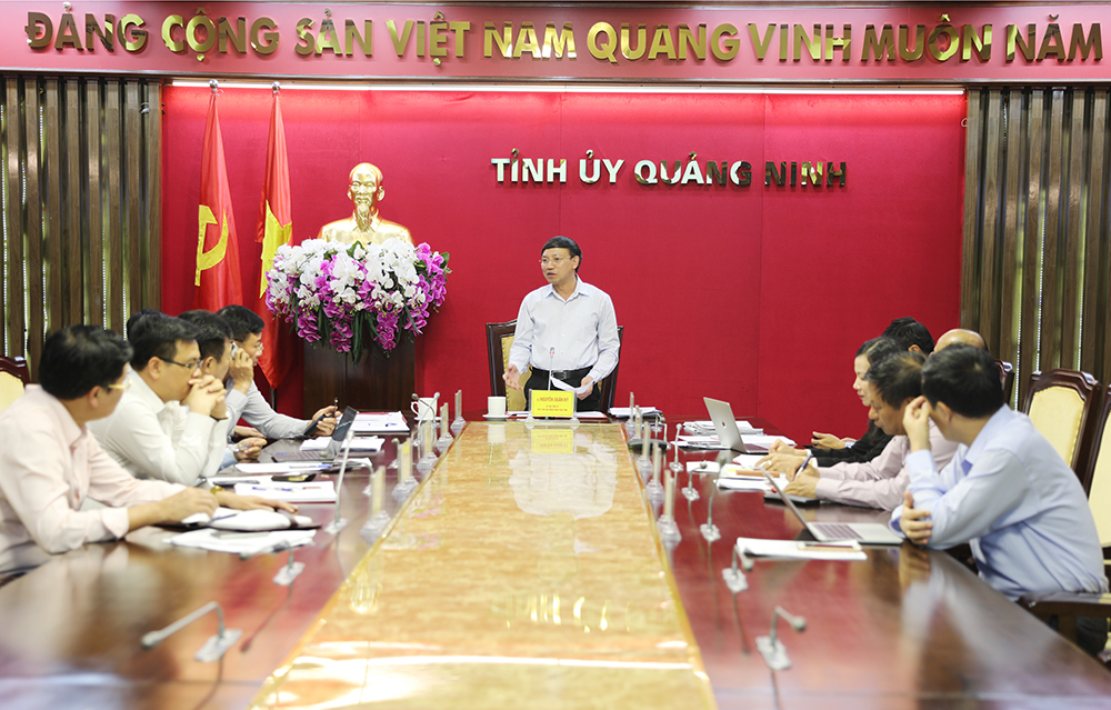 Đồng chí Phó Chủ tịch UBND tỉnh chỉ đạo tại cuộc họp.