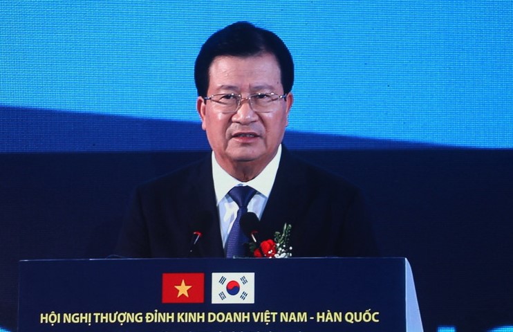 Phó Thủ tướng Trịnh Đình Dũng mong muốn quan hệ hợp tác giữa các doanh nghiệp Việt Nam- Hàn Quốc được mở rộng.