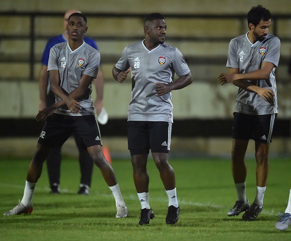 Các cầu thủ UAE đang tập luyện tích cực tại Thái Lan. (Ảnh: UAEFA).