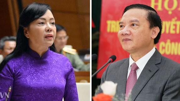 Bộ trưởng Bộ Y tế Nguyễn Thị Kim Tiến và Chủ nhiệm Ủy ban Pháp luật Nguyễn Khắc Định.