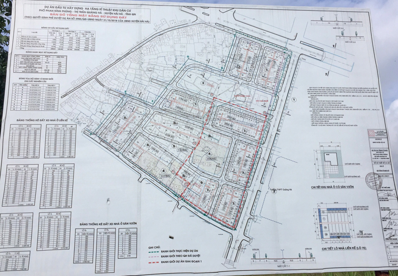 Bản đồ Dự án đầu tư hạ tầng kỹ thuật khu dân cư phố Phan Đình Phùng, thị trấn Quảng Hà, huyện Hải Hà