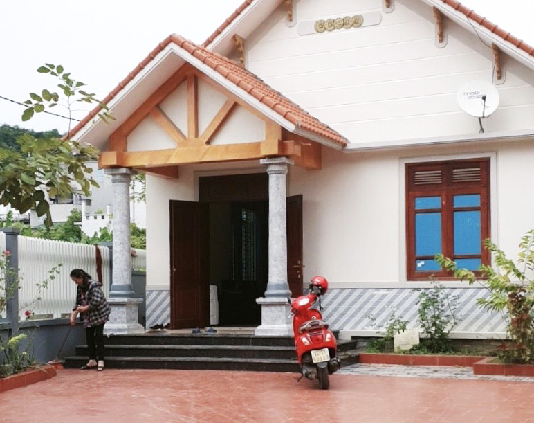 ngôi nhà mới được hỗ trợ xây hoàn thiện cuối năm 2018 của gia đình bà Nguyễn Thị Dung, thôn Đông Tiến, xã Đông Xá (Vân Đồn