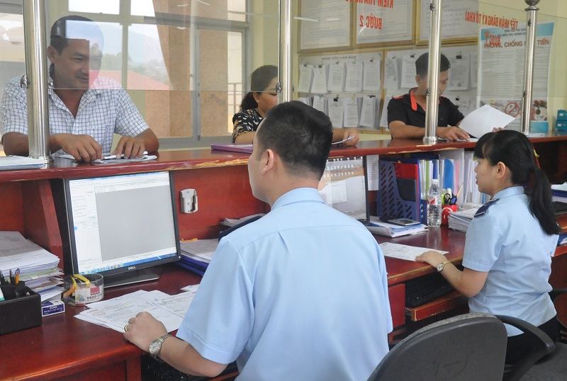 Hoạt động nghiệp vụ tại Chi cục Hải quan cửa khẩu Hoành Mô (ảnh chụp tháng 10/2019).