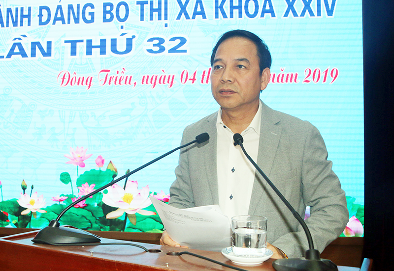 Đồng chí Đặng Huy Hậu, Uỷ viên BTV Tỉnh ủy, Phó Chủ tịch Thường trực UBND tỉnh đã ghi nhận và biểu dương những kết quả đạt được của thị xã Đông Triều trong năm 2019