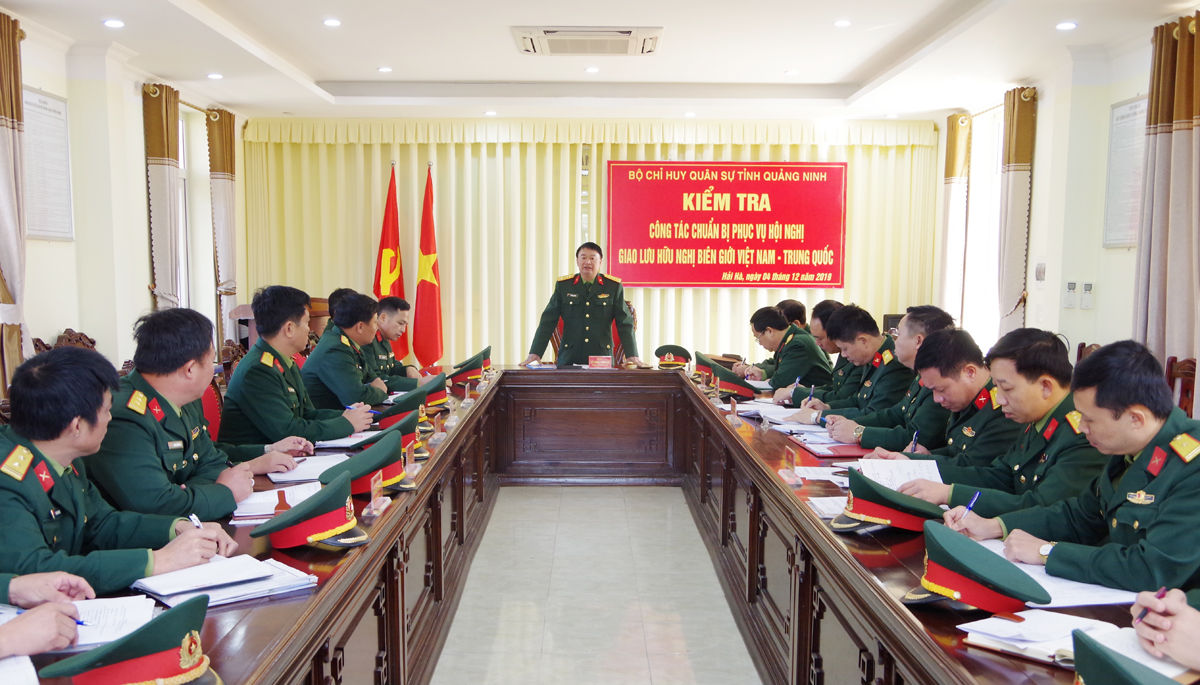 Đại tá Lê Đình Thương, Uỷ viên Ban Thường vụ Tỉnh ủy, Chỉ huy trưởng Bộ CHQS tỉnh, phát biểu kết luận buổi kiểm tra.