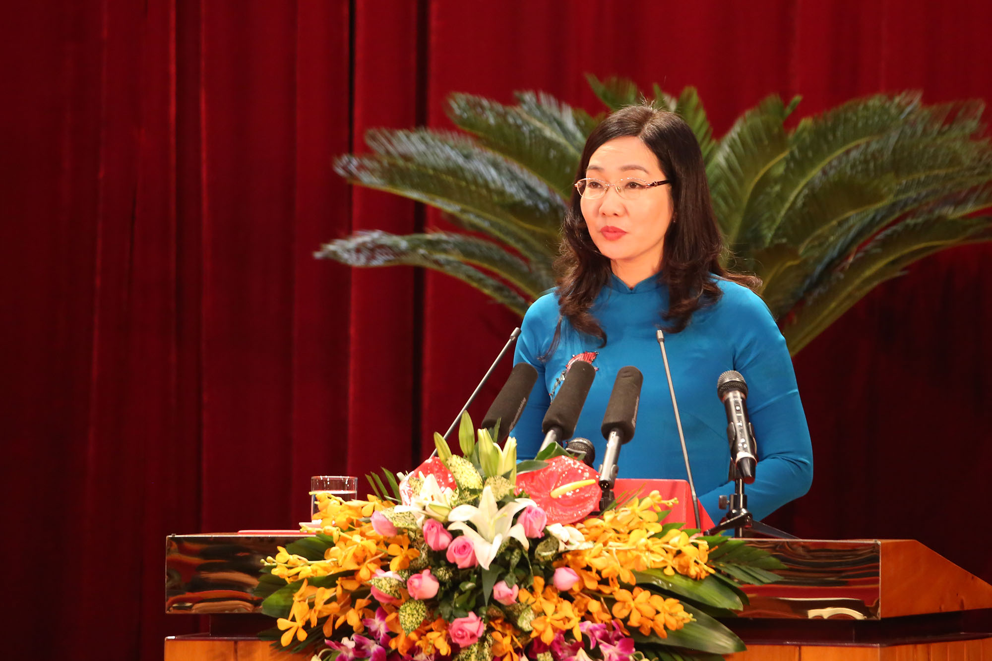 Đồng chí Nguyễn Thị Hạnh, Giám đốc Sở Văn hóa – Thể thao trình bày tóm tắt