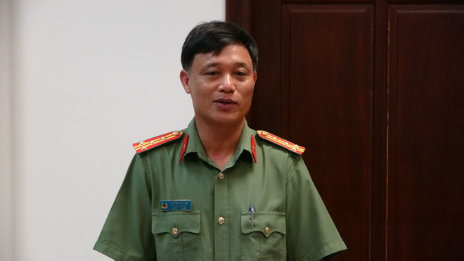 Đại tá Nguyễn Văn Thọ thông tin tại buổi gặp gỡ báo chí