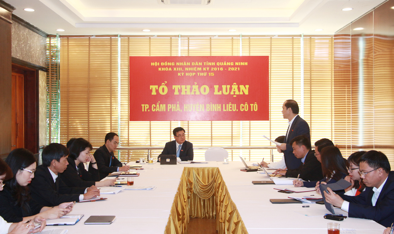 Đại biểu Trần Văn Hùng, Giám đốc Sở Kế hoạch và Đầu tư tham gia phát biểu tại Tổ 4.