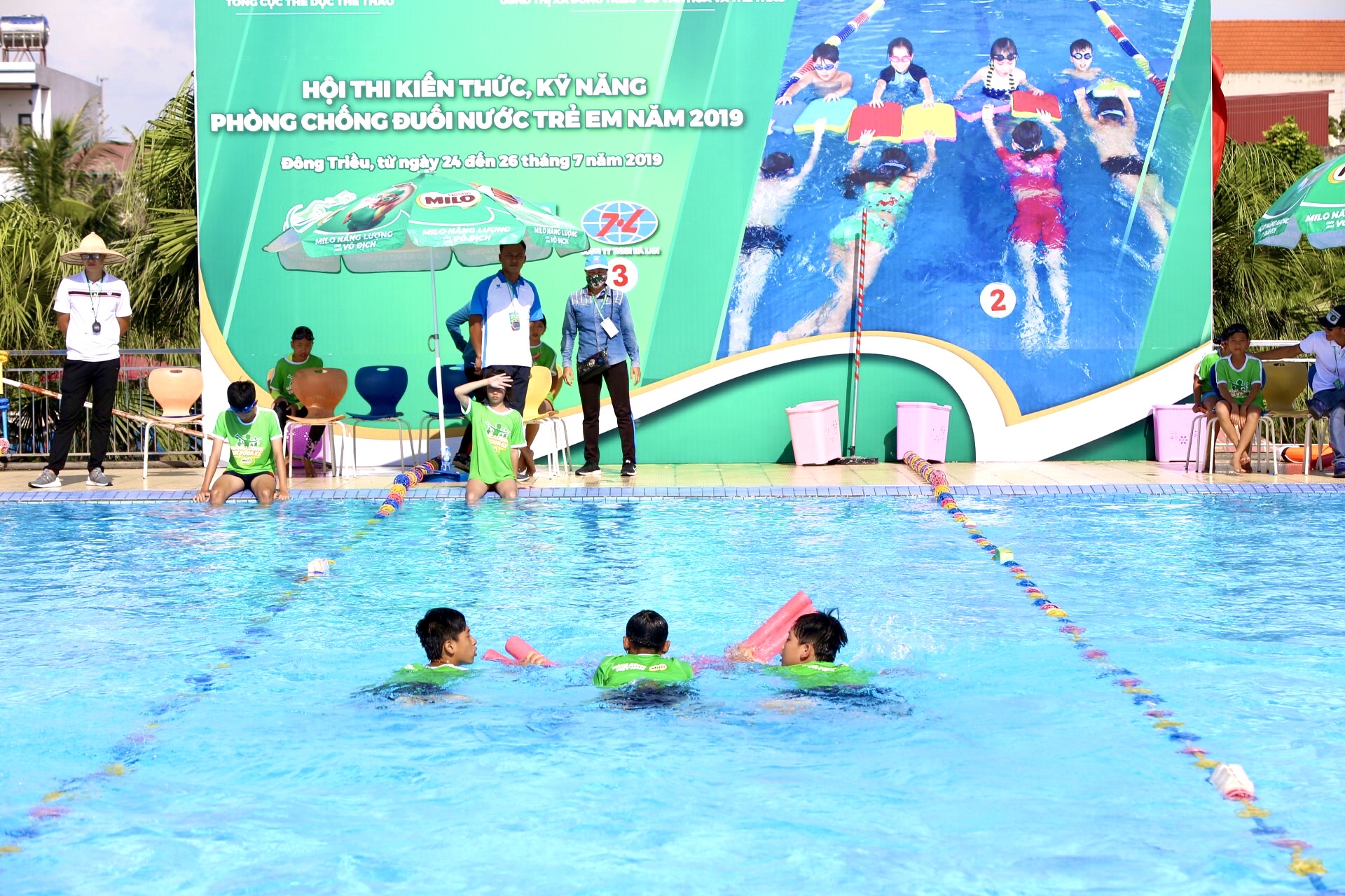Hội thi kiến thức, kỹ năng phòng chống đuối nước trẻ em năm 2019 được TX Đông Triều tổ chức trong những ngày hè tháng 7.