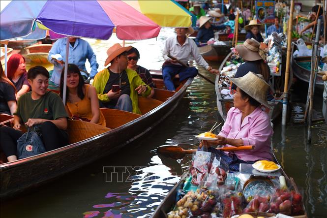 Một khu chợ nổi ở Bangkok, Thái Lan. Ảnh: AFP/TTXVN
