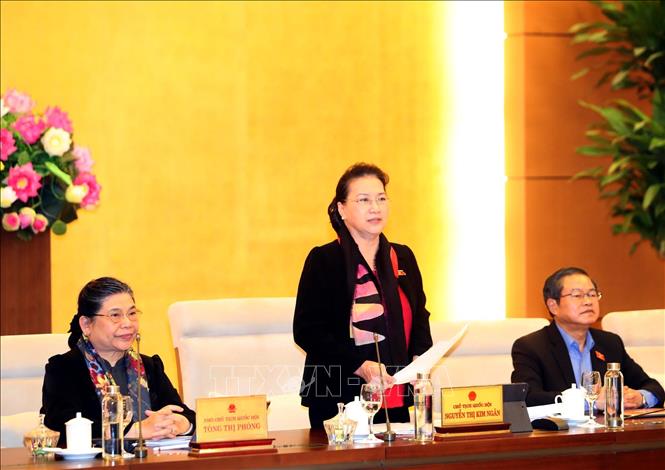 Chủ tịch Quốc hội Nguyễn Thị Kim Ngân phát biểu bế mạc. Ảnh: Trọng Đức/TTXVN