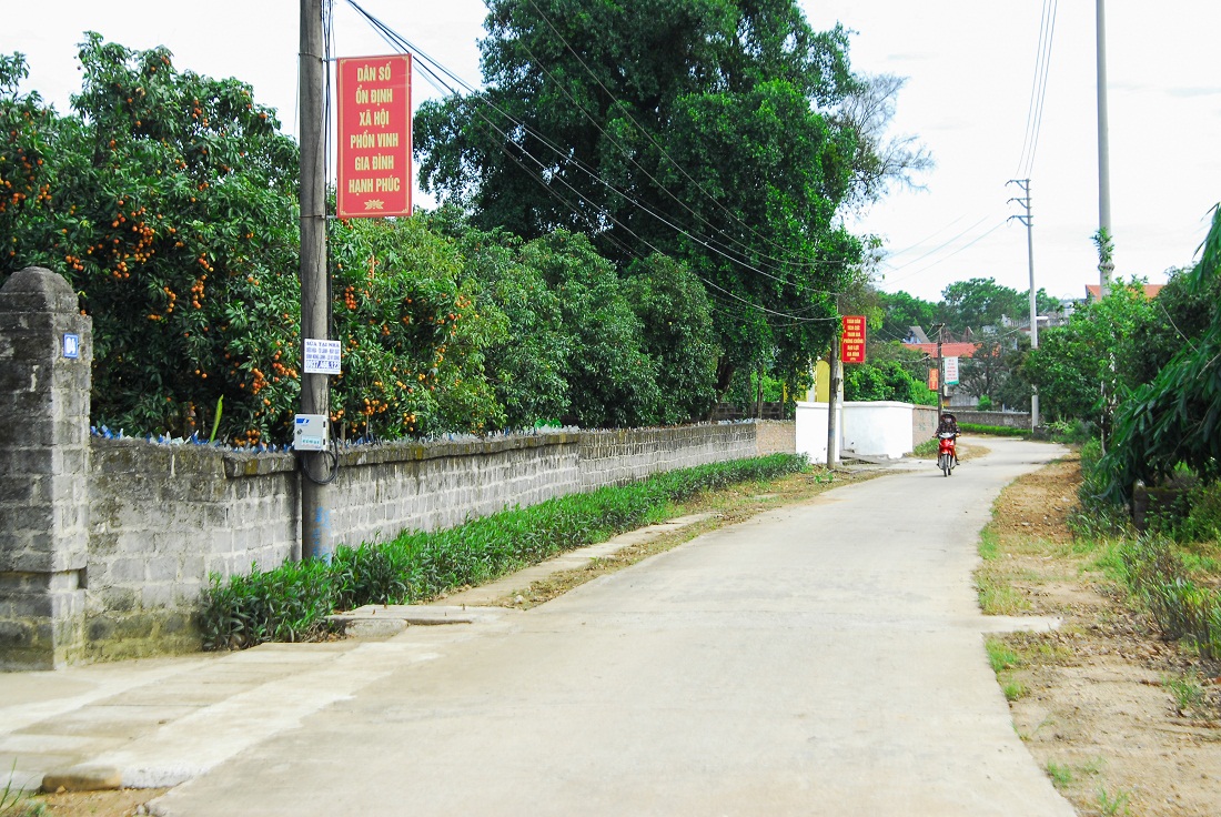 Tuyến đường kiểu mẫu sáng, xanh, sạch, đẹp tại thôn Phú Ninh, xã Bình Khê (TX Đông Triều).