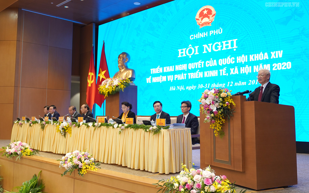 Tổng Bí thư, Chủ tịch nước Nguyễn Phú Trọng, phát biểu chỉ đạo tại hội nghị. Ảnh: Quang Hiếu/VPG.