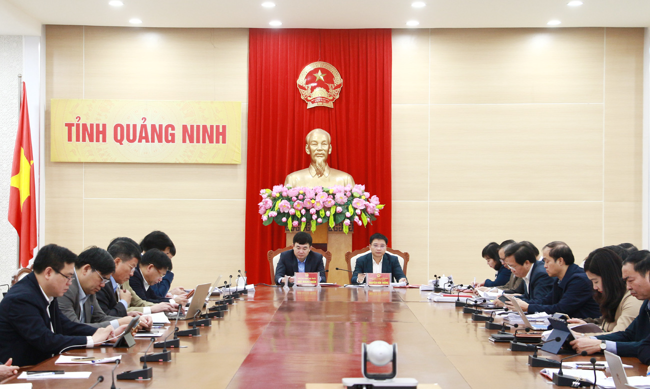 Các đại biểu tham gia dự họp tại điểm cầu trực tuyến Quảng Ninh.