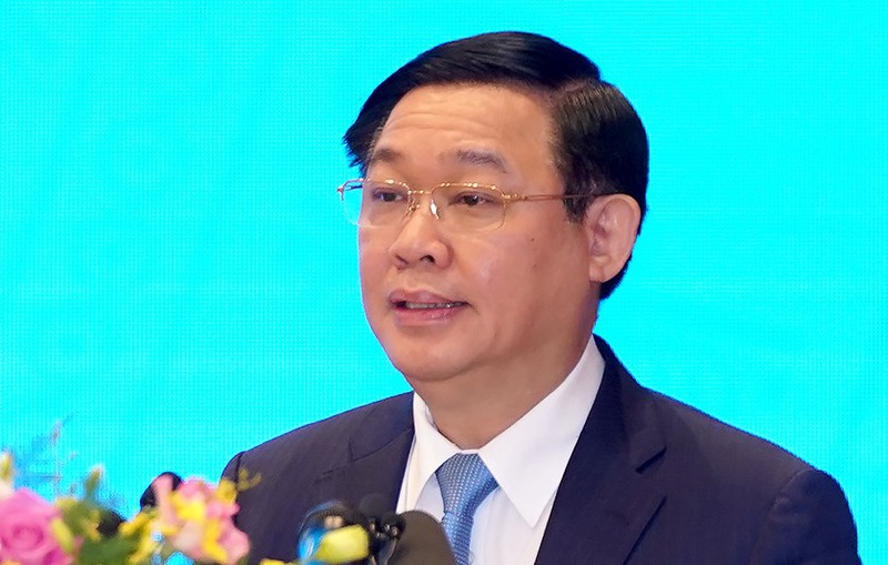Phó Thủ tướng Vương Đình Huệ phát biểu tại Hội nghị trực tuyến Chính phủ với các địa phương. (Ảnh: Chinhphu.vn)