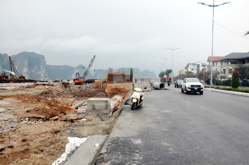 Đường biển TP Hạ Long đang khẩn trương được triển khai. Ảnh chụp ngày 14/1/2020