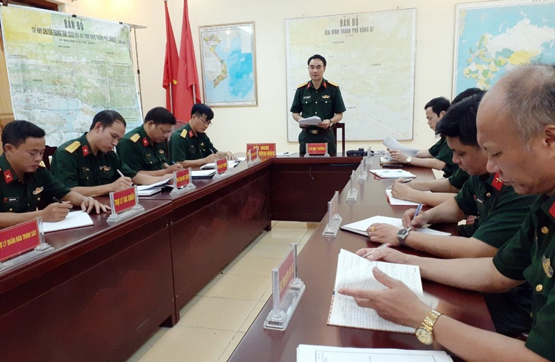 Ban CHQS TP Uông Bí họp triển khai phân công nhiệm vụ trong dịp Tết Nguyên đán 2020.