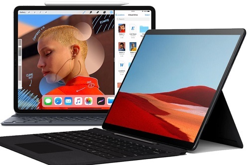 Các mẫu laptop lai như Microsoft Surface có kích thước không lớn hơn quá nhiều so với iPad, nhưng có thể đáp ứng nhu cầu công việc tốt hơn. Ảnh: PC World.