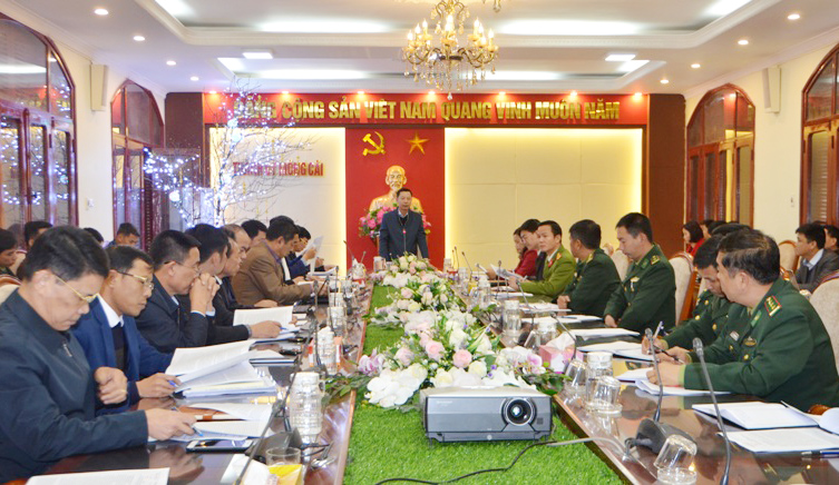 Đồng chí Lê Văn Ánh, Bí thư Thành ủy Móng Cái quán triệt công tác kiểm tra, thanh tra tại Hội nghị tổng kết công tác nội chính năm 2019.
