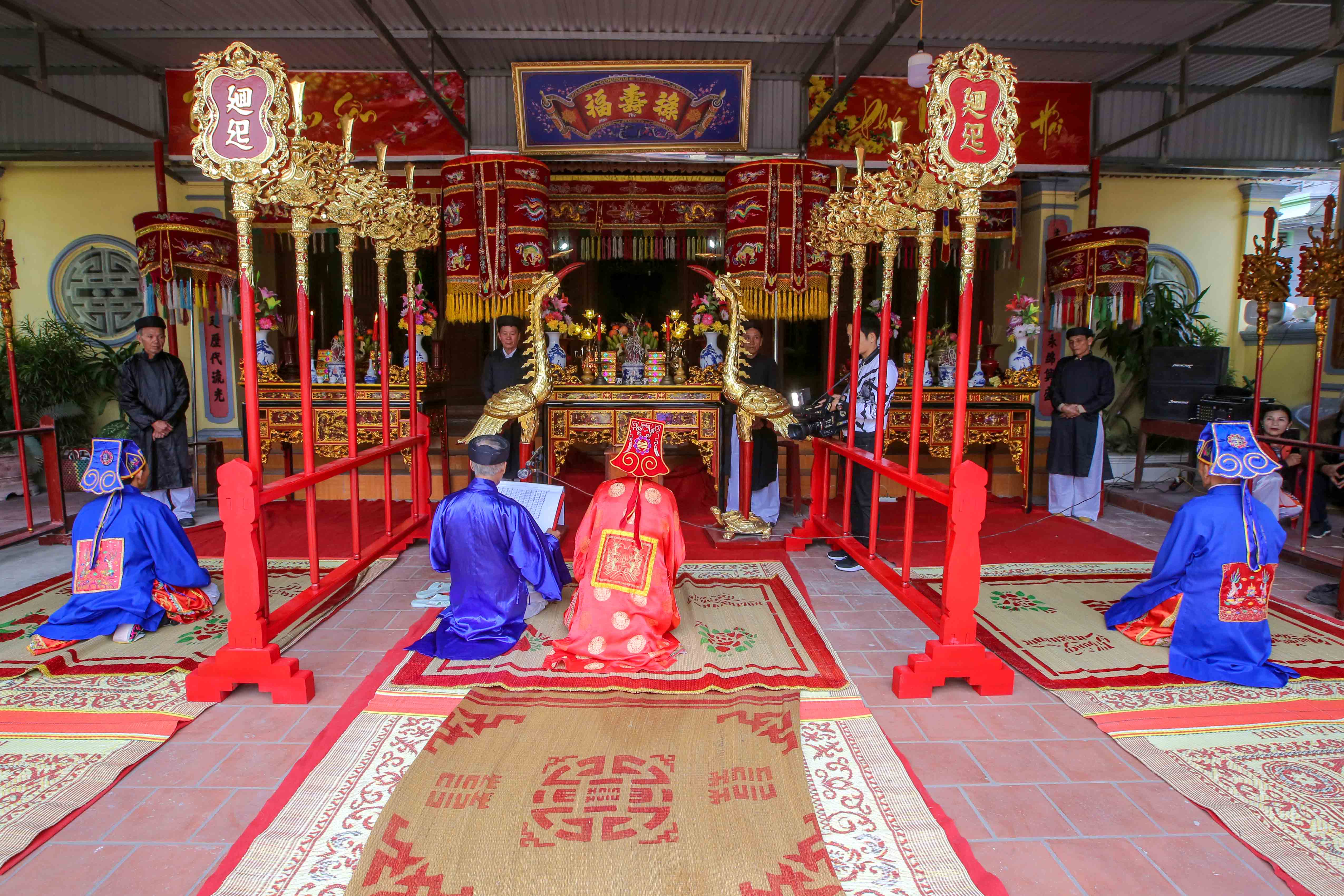The ritual is conducted in sacred atmosphere