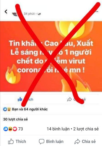 Trang thông tin cá nhân của facebooker Trần Thu Thủy đăng tin sai sự thật về dịch corona.