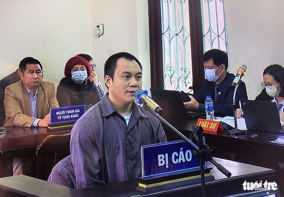 Bị cáo Lê Ngọc Hoàng (tài xế xe container) tại phiên tòa ngày 14/2.