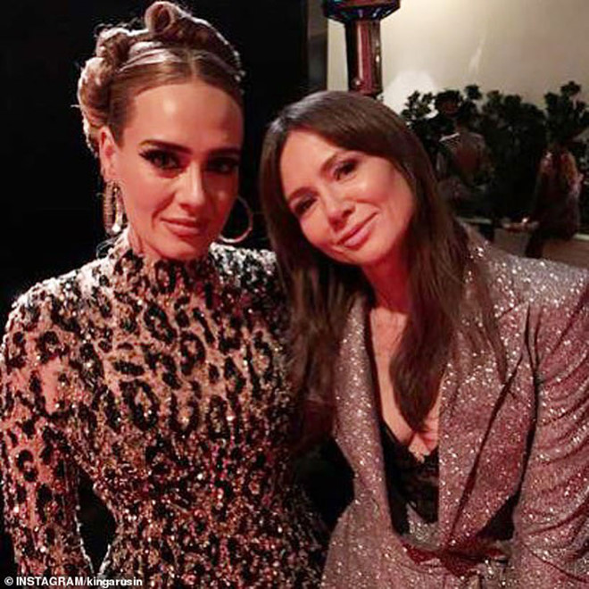 Adele xuất hiện trong buổi tiệc hậu Oscar.  Ảnh: Instagram NV