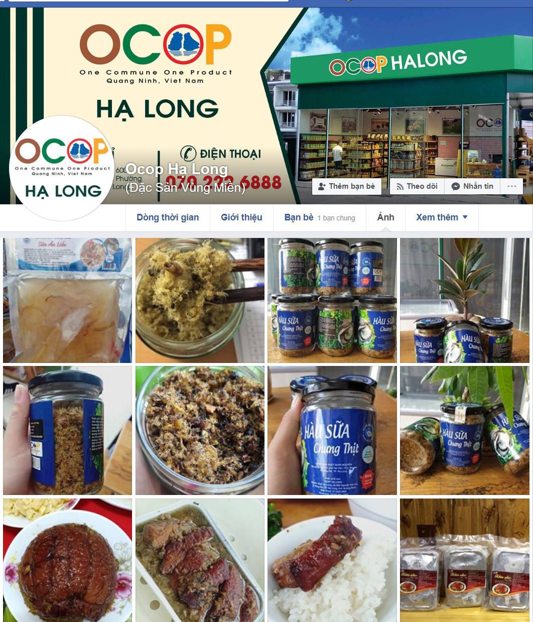 Trang facebook OCOP Hạ Long của cửa hàng OCOP Hạ Long do anh Ngô Huy Hoàng quản lý nhận được sự tương tác của nhiều người dân. 