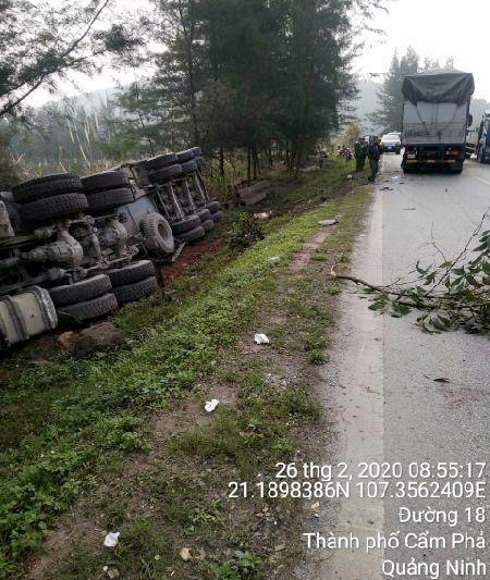 Một vụ tai nạn giao thông xảy ra ngày 26/2 tại khu vực Cẩm Phả cũng được cập nhật kịp thời vào hệ thống phần mềm.