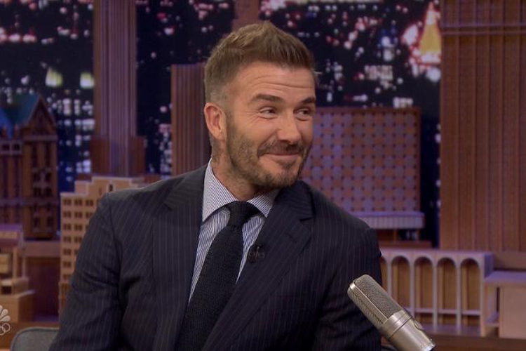 David Beckham trên chương trình Late Night Show. Ảnh: NBC.
