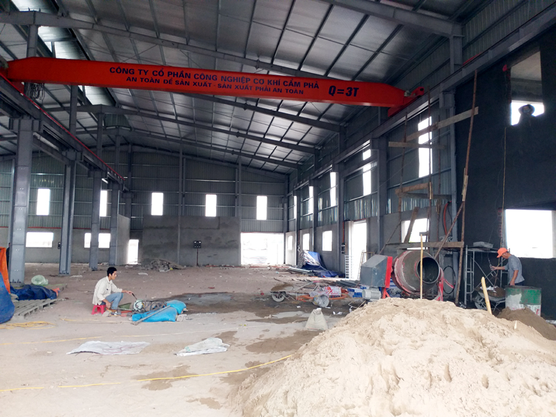 Một số nhà đầu tư thứ cấp trong CCN Cẩm Thịnh đang hoàn thiện hệ thống nhà xưởng để đưa vào sản xuất