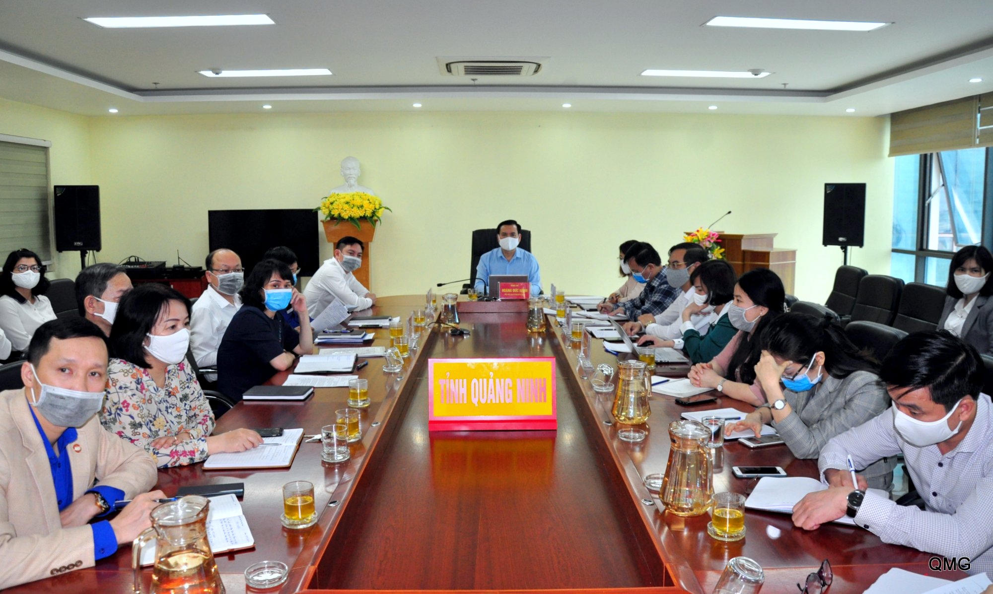 Quang cảnh lễ phát động tại điểm cầu Ủy ban MTTQ tỉnh Quảng Ninh.