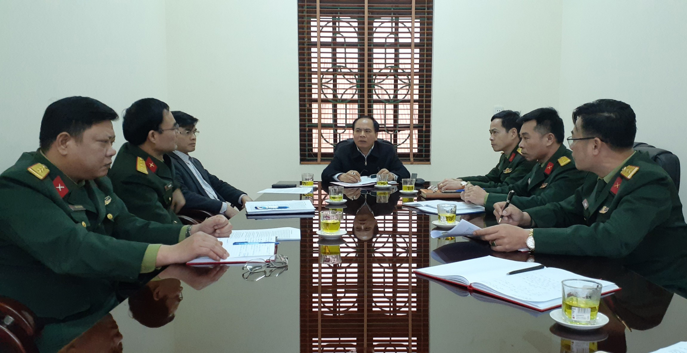 Đảng ủy Quân sự họp triển khai nhiệm vụ công tác năm 2020. Ảnh: Trúc Linh