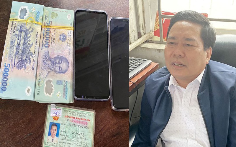 Ông Nguyễn Ngọc Đính cùng tang vật.