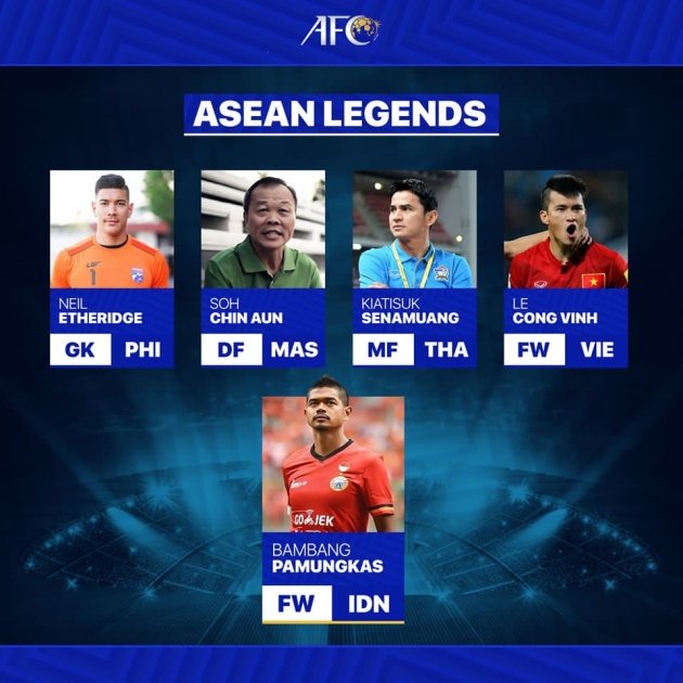  AFC bình chọn top 5 huyền thoại của bóng đá Đông Nam Á.