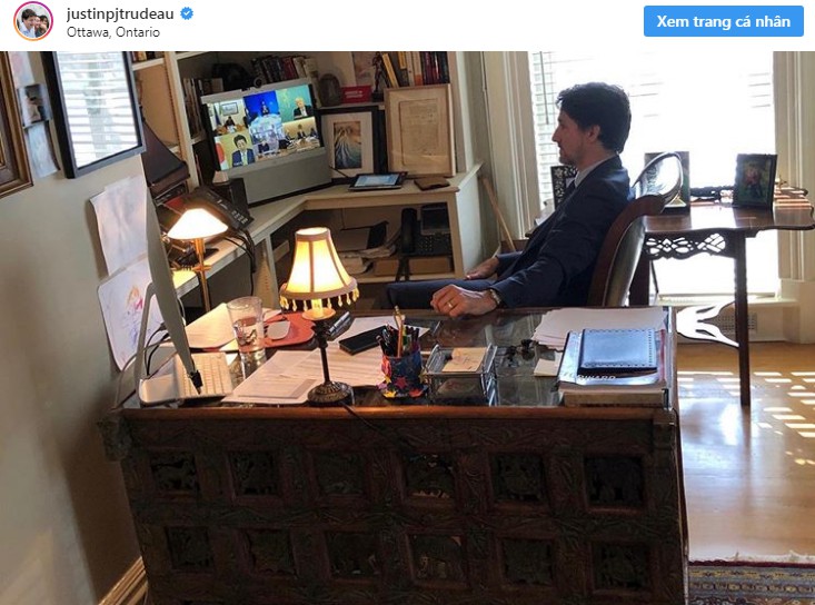 Ảnh chụp màn hình trang Instagram cá nhân của Thủ tướng Trudeau.
